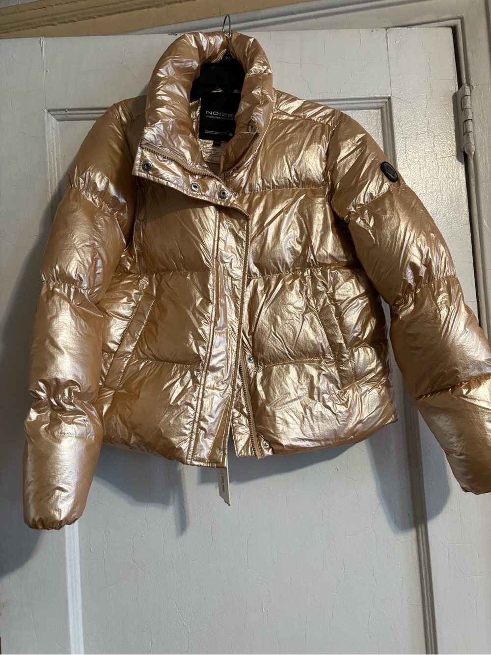 Noize Metallic Gold Puffer Jacket